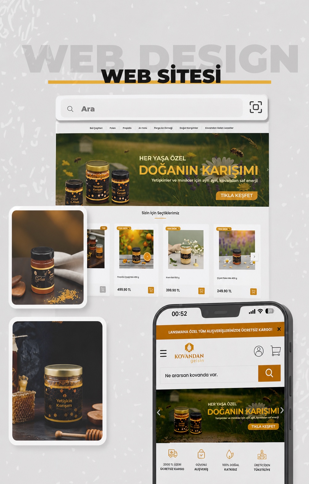 Kovandan Gelsin dikey web tasarım sunumu